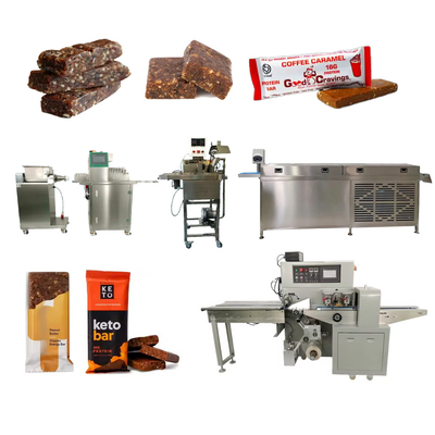 Tự động Chocolate Nut Bar Extruder Và cắt đóng gói năng lượng Bar làm máy dây chuyền sản xuất